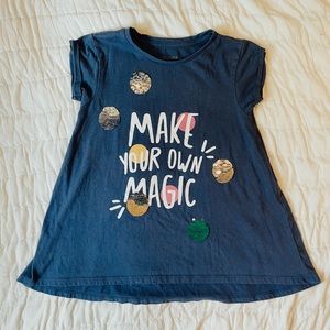 SOLD XS 6/6X Arizona Blue Loose-Fit Tee with Sequin Embellishments